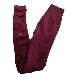 Lululemon Ebb And Flow Red Full Length Leggings